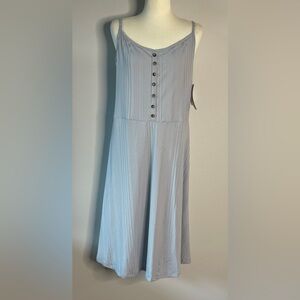 BNWT MAGAZINE Ribbed Spaghetti Strap MIDI DRESS Sz Med